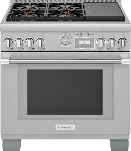 36&quot; Professional Dual-Fuel Commercial-depth Range - Four Pedestal Star® Burners (Four with ExtraLow®) - Liberty Induction