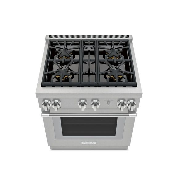 30&quot; Professional Dual-Fuel Cabinet depth (24&quot;)Range - 1 Telescopic Oven Rack  - Four Pedestal Star® Burners (Two with ExtraLow®) -  4.4 cu. ft. oven cavity
