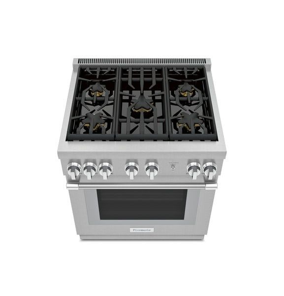 30&quot; Professional Natural -Gas  Cabinet depth (24&quot;)Range - 1 Telescopic Oven Rack  - Five Pedestal Star® Burners (Two with ExtraLow®) -  4.6cu. ft. oven cavity