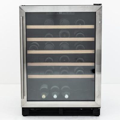 52 Bottle Wine Chiller                      24" Wide Single Zone                                Black Cabinet with Glass Door &amp; S/S Finish Frame &amp; Handle