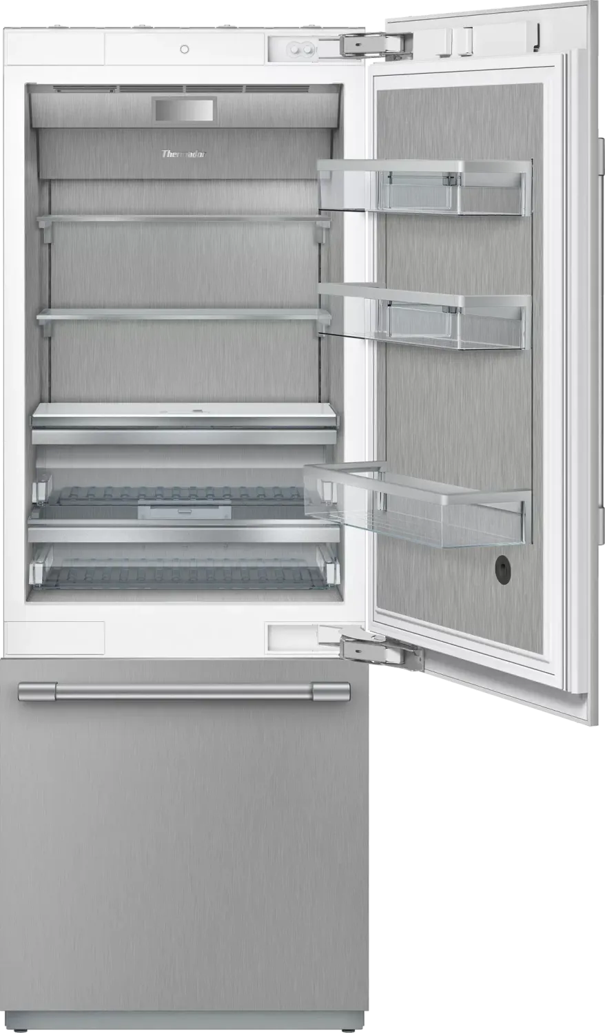 THERMADOR 30&quot; 2 Door Bottom-Mount Freezer with pre-installed flat panels with NEW Pro handles - Refrigerator door swing reversible