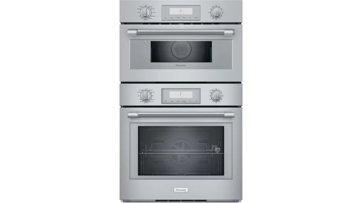 30&quot; Double Combination Oven with Speed Oven - Stainless steel - Flush or standard install - - Soft Close Hinge - Rotisserie - Multi-Point Meat Probe . Upper Cavity ONLY - 1000 watts microwave power an