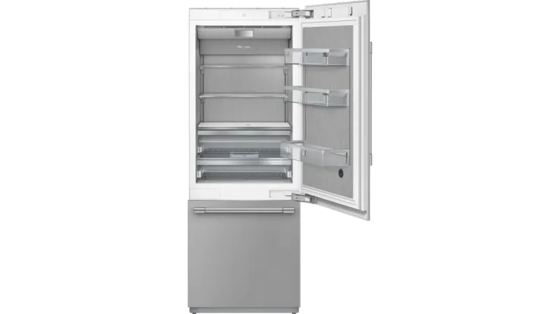 30&quot; 2-Door Bottom-Mount Freezer - Base Unit - Custom Panel -  Stainless Steel Interior - Home Connect™