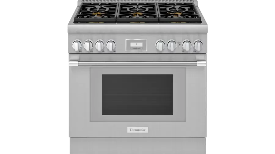 THERMADOR 36&quot; Professional Natural - Gas  Cabinet depth (24&quot;) Range - All Telescopic Oven Racks- Thermador Connected Experience with Home Connect™