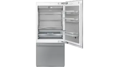 36&quot; 2-Door Bottom-Mount Freezer - Base Unit - Custom Panel ( Regular Bin) -  Stainless Steel Interior - Home Connect™