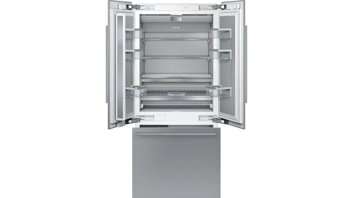 36&quot; French Door Bottom-Mount Freezer with flat panels pre-installed with NEW  Masterpiece handles, -  Stainless Steel Interior - Home Connect™
