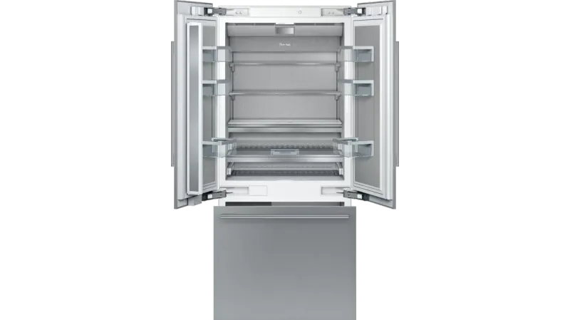 36&quot; French Door Bottom-Mount Freezer with flat panels pre-installed with NEW  Masterpiece handles, -  Stainless Steel Interior - Home Connect™