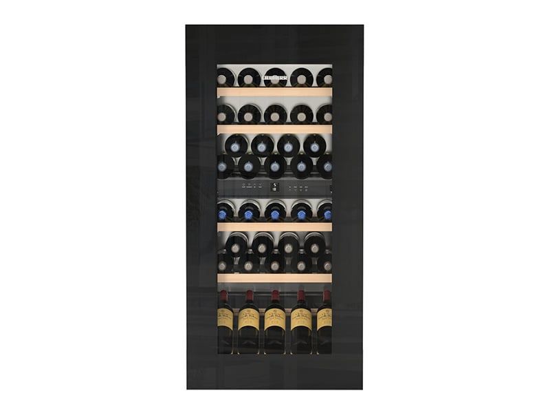 24&quot; Fully integrated double zone wine, black glass w/ TipOpen Door