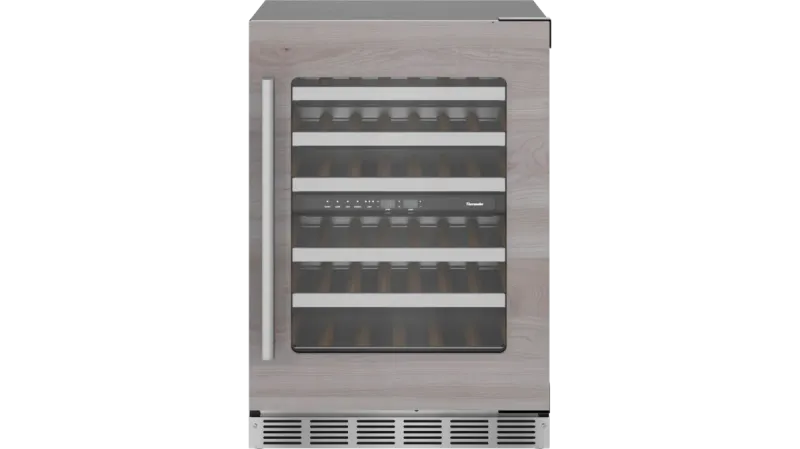 Under Counter Wine Reserve, 42 bottle cap., SoftClose door, LED Lighting, Right hand, Custom Panel