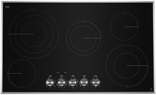 &quot;36&quot;&quot; Lustre Stainless Radiant Glass Cooktop with Halo-Effect Knobs&quot;