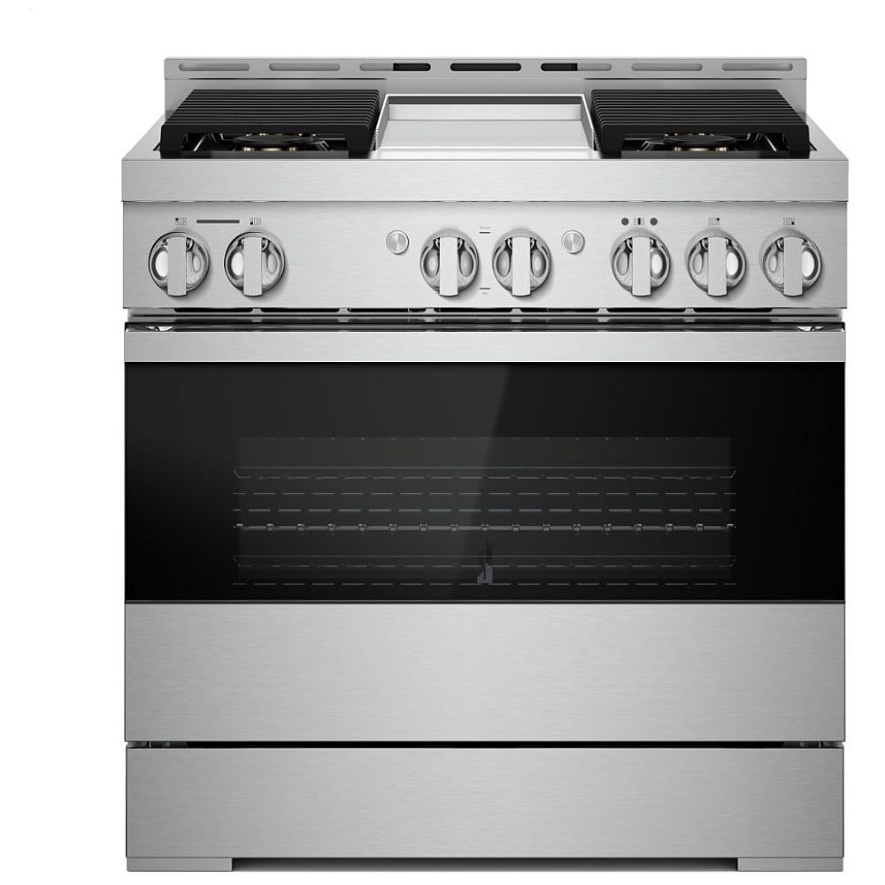 JDSP536HM &quot;36&quot;&quot; NOIR™ Dual-Fuel Professional-Style Range with Chrome-Infused Griddle and Steam Assist&quot;