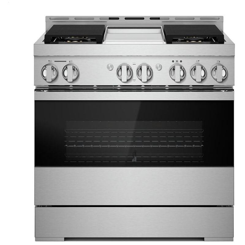 JDSP536HM &quot;36&quot;&quot; NOIR™ Dual-Fuel Professional-Style Range with Chrome-Infused Griddle and Steam Assist&quot;