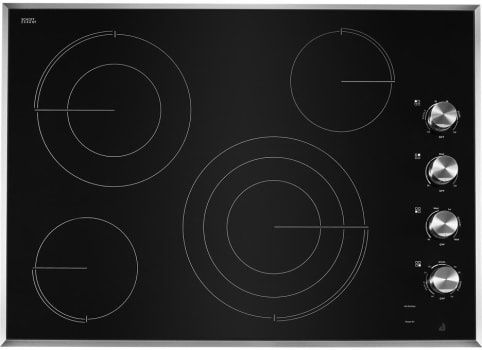 &quot;30&quot;&quot;  Lustre Stainless Radiant Glass Cooktop with Halo-Effect Knobs&quot;