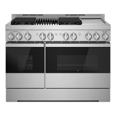 JGRP748HM &quot;48&quot;&quot; NOIR™ Gas Professional-Style Range with Chrome-Infused Griddle and Infrared Grill&quot;