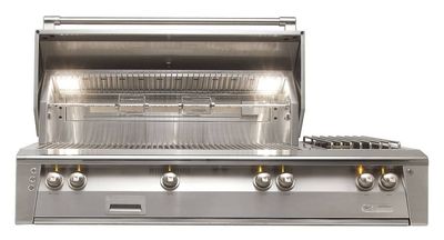 56" Standard Grill w/Sideburner and Refrigerated Cart, 770 sq.in. grill surface, 3 Burner + 20k BTU Sideburner, NG