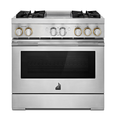 JDSP536HL &quot;36&quot;&quot; RISE™ Dual-Fuel Professional-Style Range with Chrome-Infused Griddle and Steam Assist&quot;