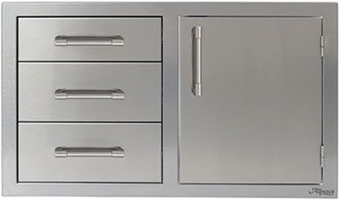 Three Drawers w/ Door on LEFT
