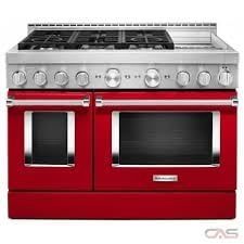 KitchenAid® 48&#39;&#39; Smart Commercial-Style Gas Range with Griddle