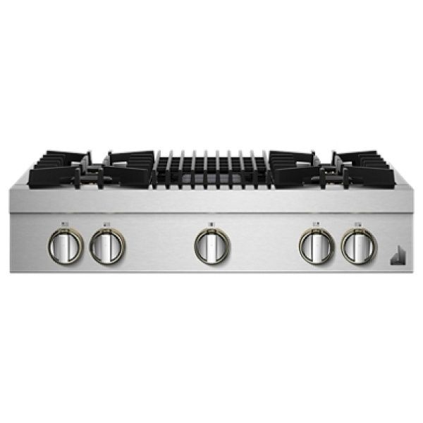 JGCP636HL &quot;36&quot;&quot; RISE™ Gas Professional-Style Rangetop with Gas Grill&quot;