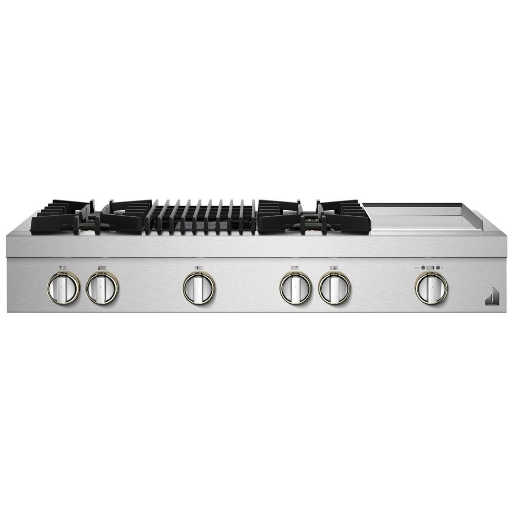 JGCP748HL &quot;48&quot;&quot; RISE™ Gas Professional-Style Rangetop with Chrome-Infused Griddle and Gas Grill&quot;