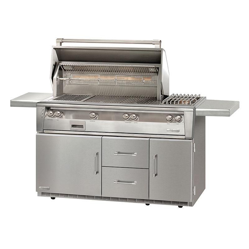 56&quot; Standard Grill w/Sideburner and Refrigerated Cart, 770 sq.in. grill surface, 3 Burner + 20k BTU Sideburner, LP