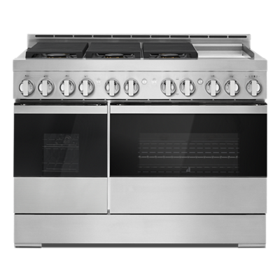 JGRP548HM &quot;48&quot;&quot; NOIR™ Gas Professional-Style Range with Chrome-Infused Griddle&quot;