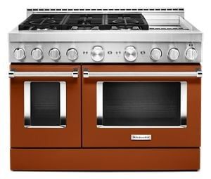 KitchenAid® 48&#39;&#39; Smart Commercial-Style Gas Range with Griddle