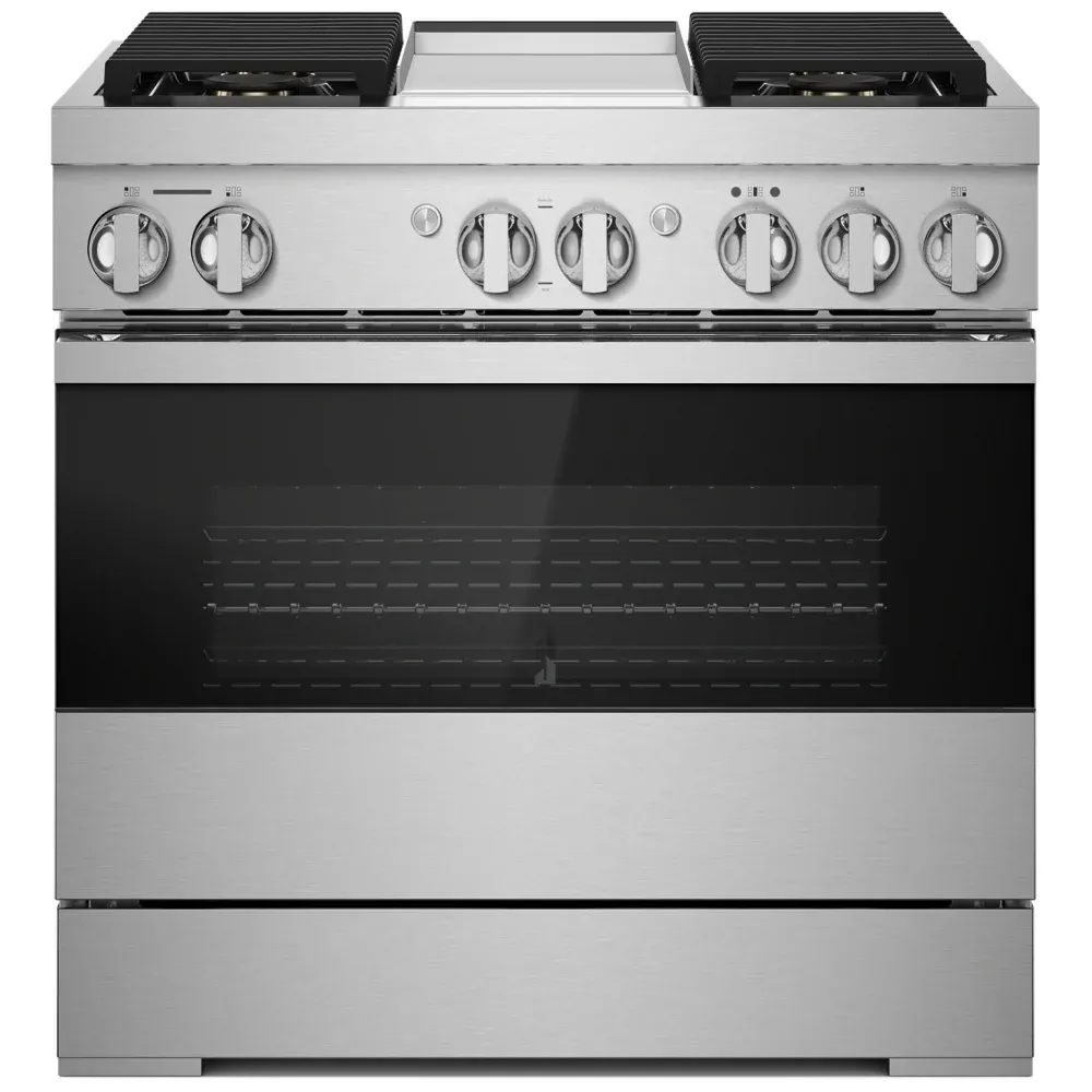 JDRP536HM &quot;36&quot;&quot; NOIR™ Dual-Fuel Professional-Style Range with Chrome-Infused Griddle&quot;