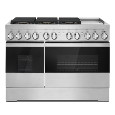 JDSP548HM &quot;NOIR™ 48&quot;&quot; Dual-Fuel Professional-Style Range with Chrome-Infused Griddle and Steam Assist&quot;