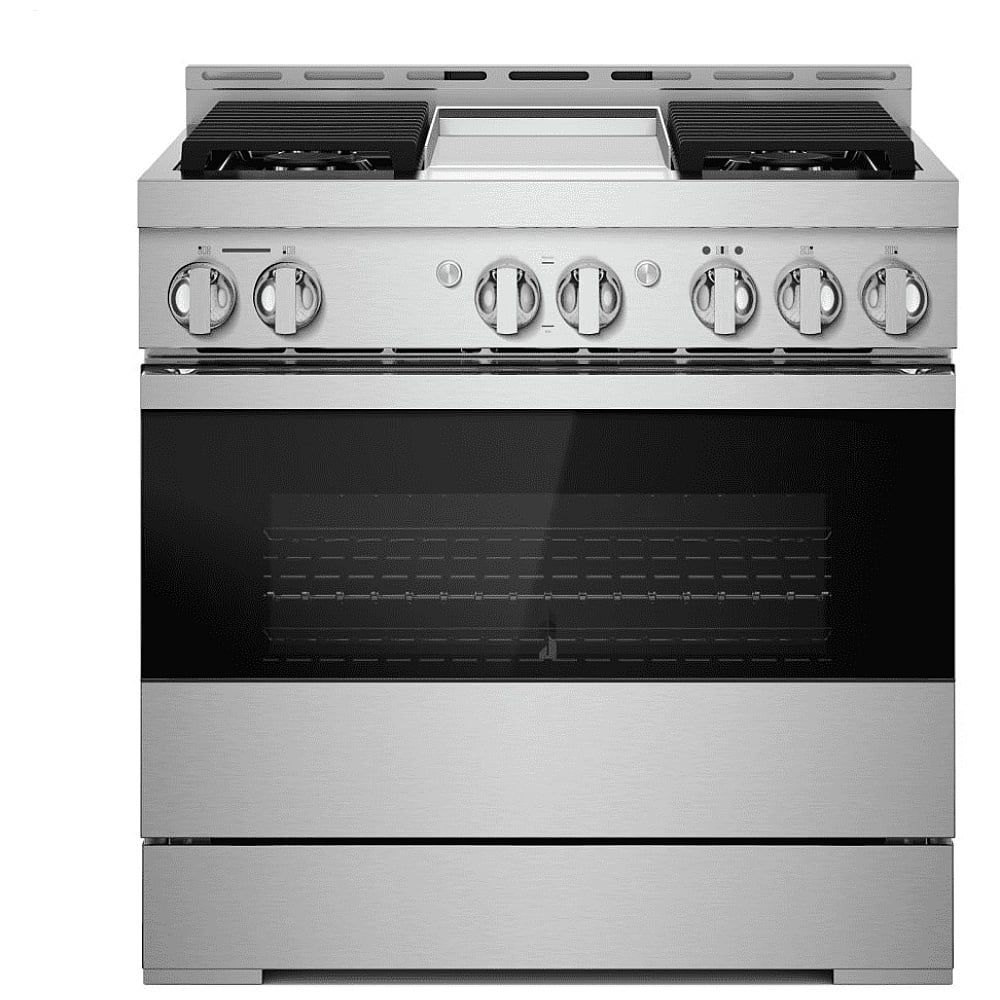 JGRP536HM &quot;36&quot;&quot; NOIR™ Gas Professional-Style Range with Chrome-Infused Griddle&quot;