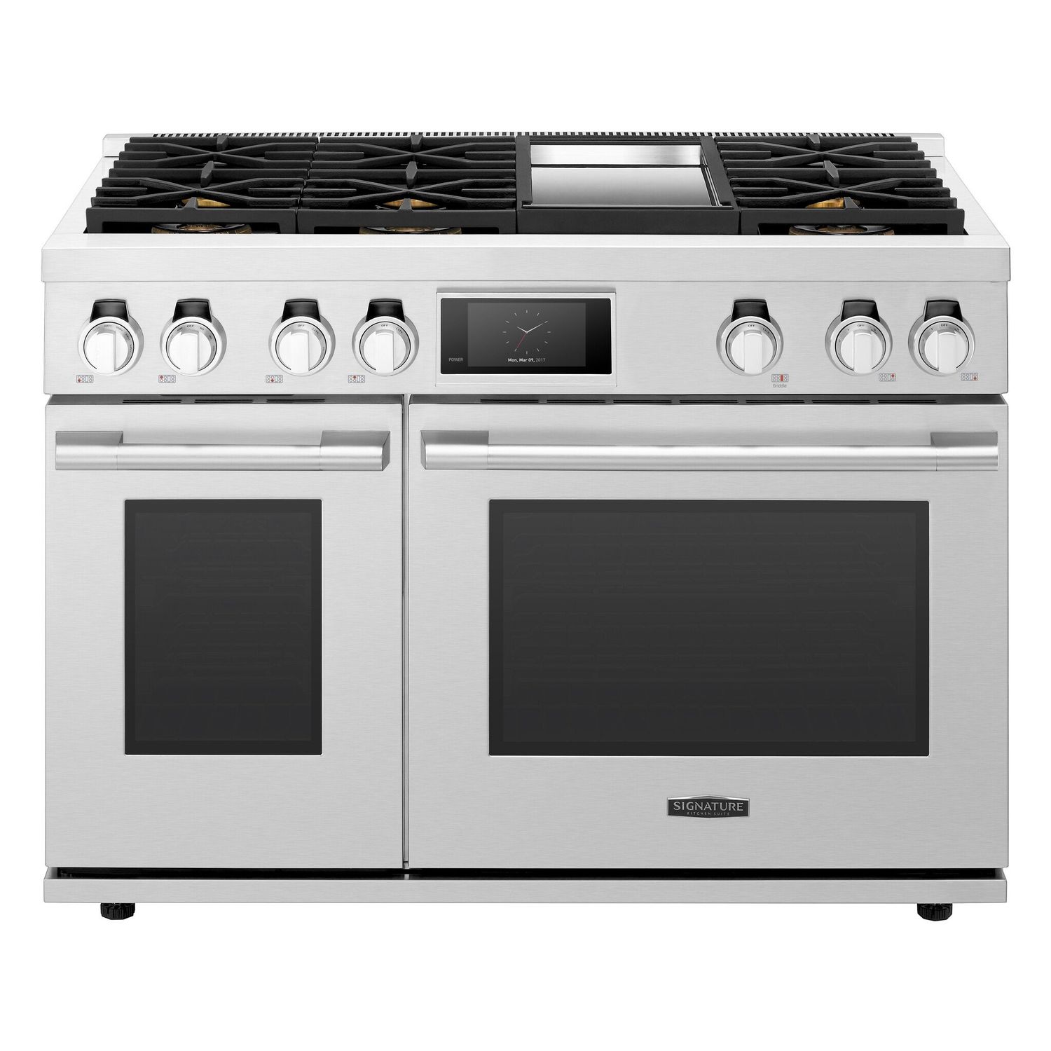 SKSDR480GS -  48&quot; Dual Fuel Gas Pro Range w/6-Gas Burners + Chromium Griddle and Steam Oven