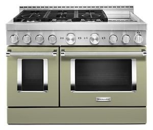 KitchenAid® 48&#39;&#39; Smart Commercial-Style Gas Range with Griddle