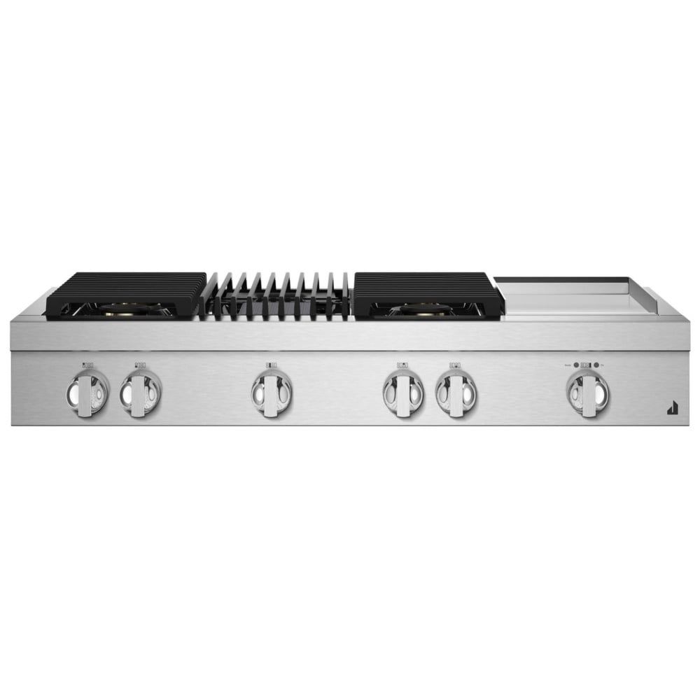 JGCP748HM&quot;48&quot;&quot; NOIR™ Gas Professional-Style Rangetop with Chrome-Infused Griddle and Gas Grill&quot;