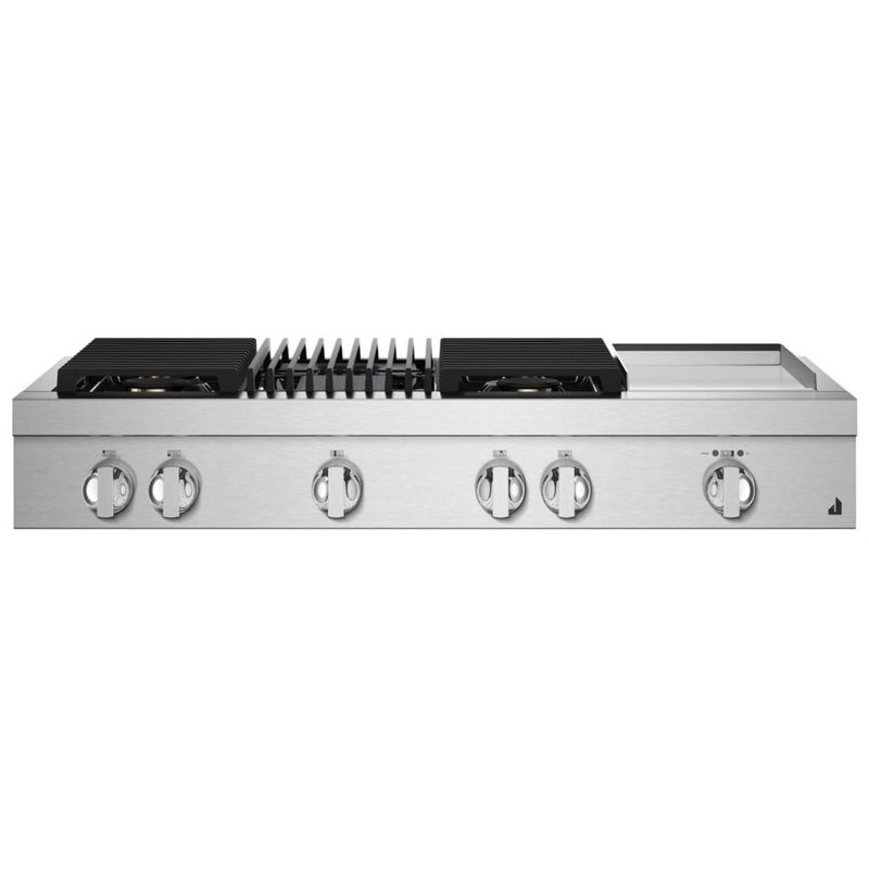JGCP748HM&quot;48&quot;&quot; NOIR™ Gas Professional-Style Rangetop with Chrome-Infused Griddle and Gas Grill&quot;