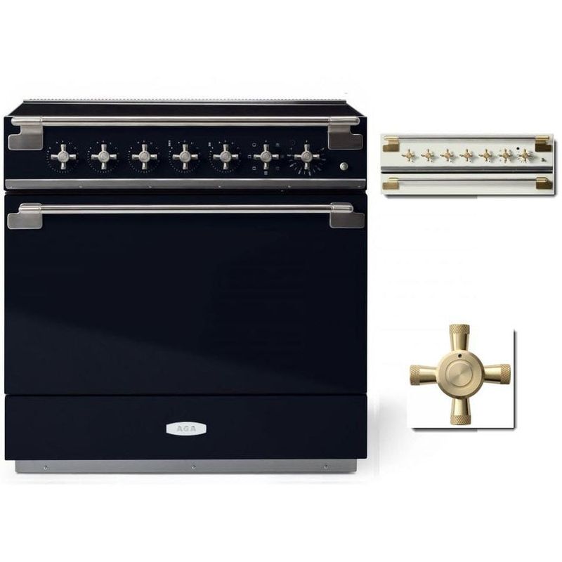 ELISE 36&quot; INDUCTION RANGE - Gloss Black w/Brass Accents