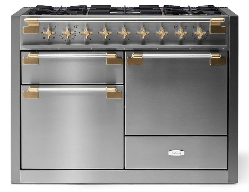 ELISE 48&quot; DUAL FUEL RANGE - Stainless Steel w/Brass Accents