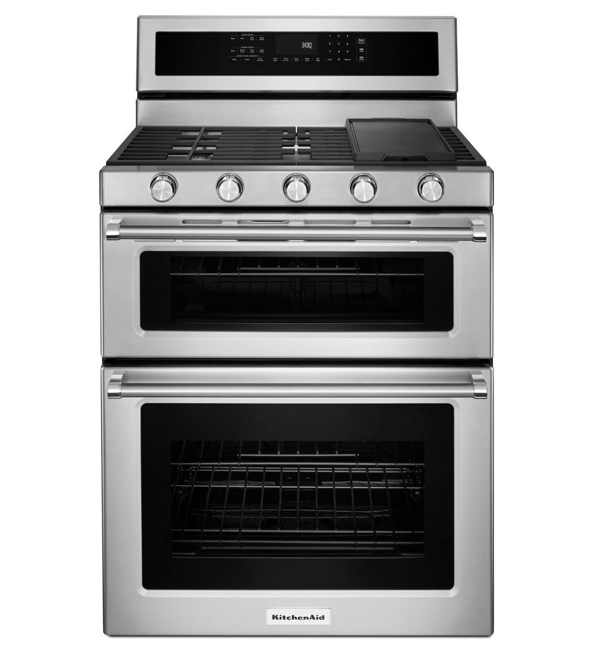 30-Inch 5 Burner Gas Double Oven Convection Range