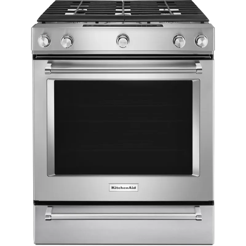 30-Inch 5 Burner Front Control Gas Convection Range with Baking Drawer