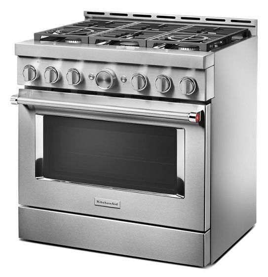 KitchenAid® 36&#39;&#39; Smart Commercial-Style Gas Range with 6 Burners