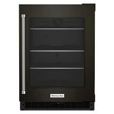 &quot;24&quot;&quot; Undercounter Refrigerator with Glass Door and Shelves with Metallic Accents and PrintShield™ Finish&quot;