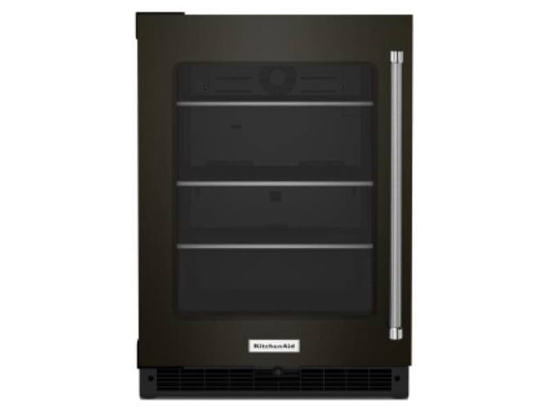 &quot;24&quot;&quot; Undercounter Refrigerator with Glass Door and Shelves with Metallic Accentsand with PrintShield™ Finish&quot;