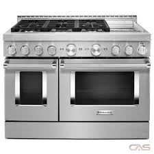 KitchenAid® 48&#39;&#39; Smart Commercial-Style Gas Range with Griddle