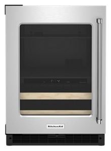 &quot;24&quot;&quot; Beverage Center with Glass Door and Wood-Front Racks&quot;