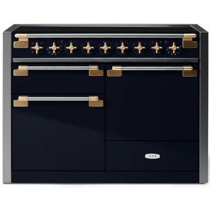 AEL481INABMBL - ELISE 48&quot; INDUCTION RANGE - Matt Black w/Brass Accents
