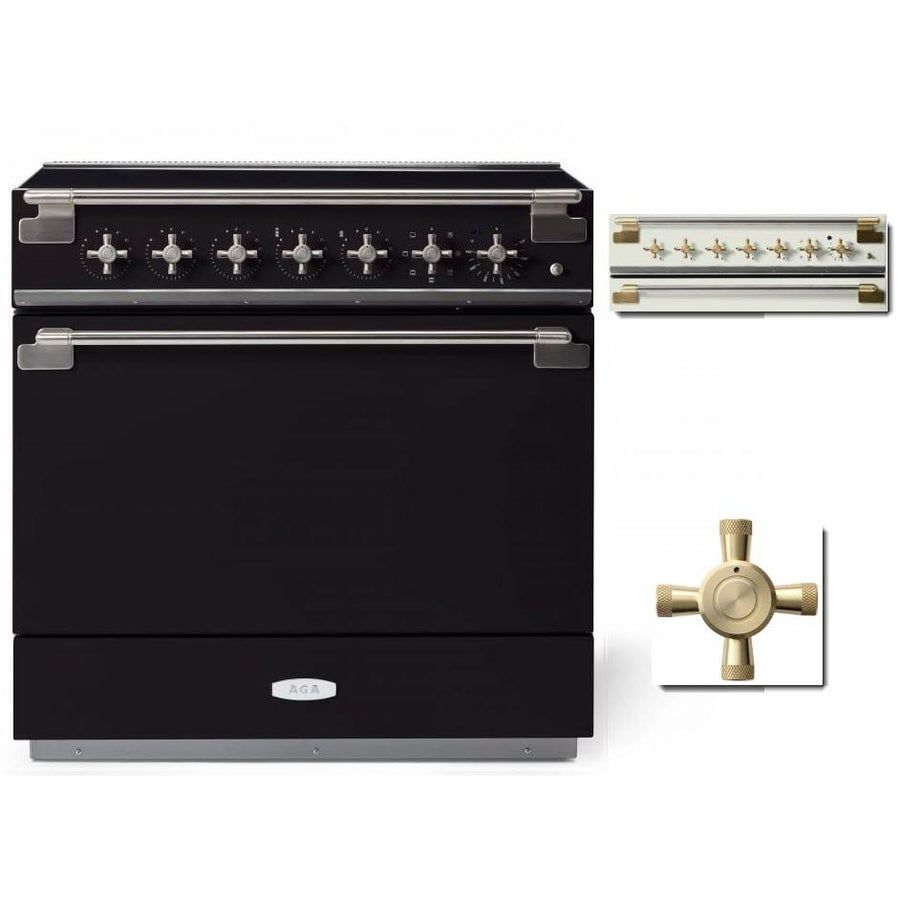 ELISE 36&quot; INDUCTION RANGE - Matt Black w/Brass Accents