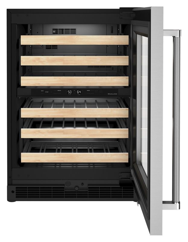 &quot;24&quot;&quot; Undercounter Wine Cellar with Glass Door and Wood-Front Racks&quot;