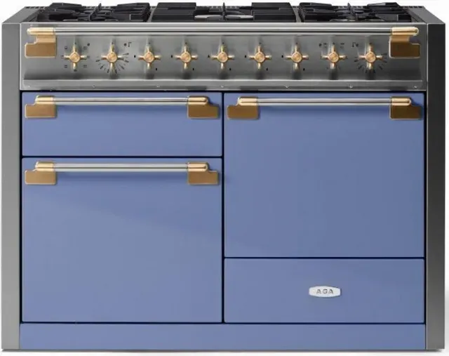 ELISE 48&quot; DUAL FUEL RANGE -Carnaby Blue w/Brass Accents