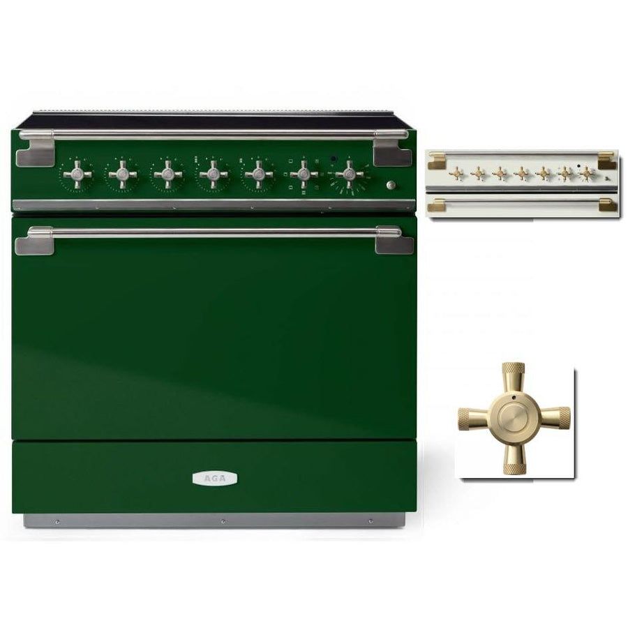 ELISE 36&quot; INDUCTION RANGE -Cornwall Green w/Brass Accents