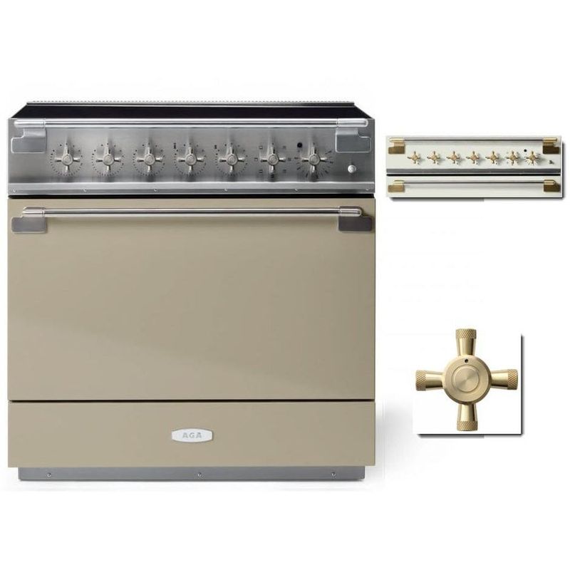 ELISE 36&quot; INDUCTION RANGE -Fawn w/Brass Accents