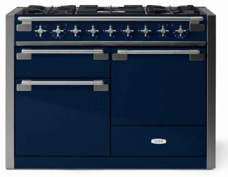 ELISE 48&quot; DUAL FUEL RANGE -Indigo w/Brass Accents